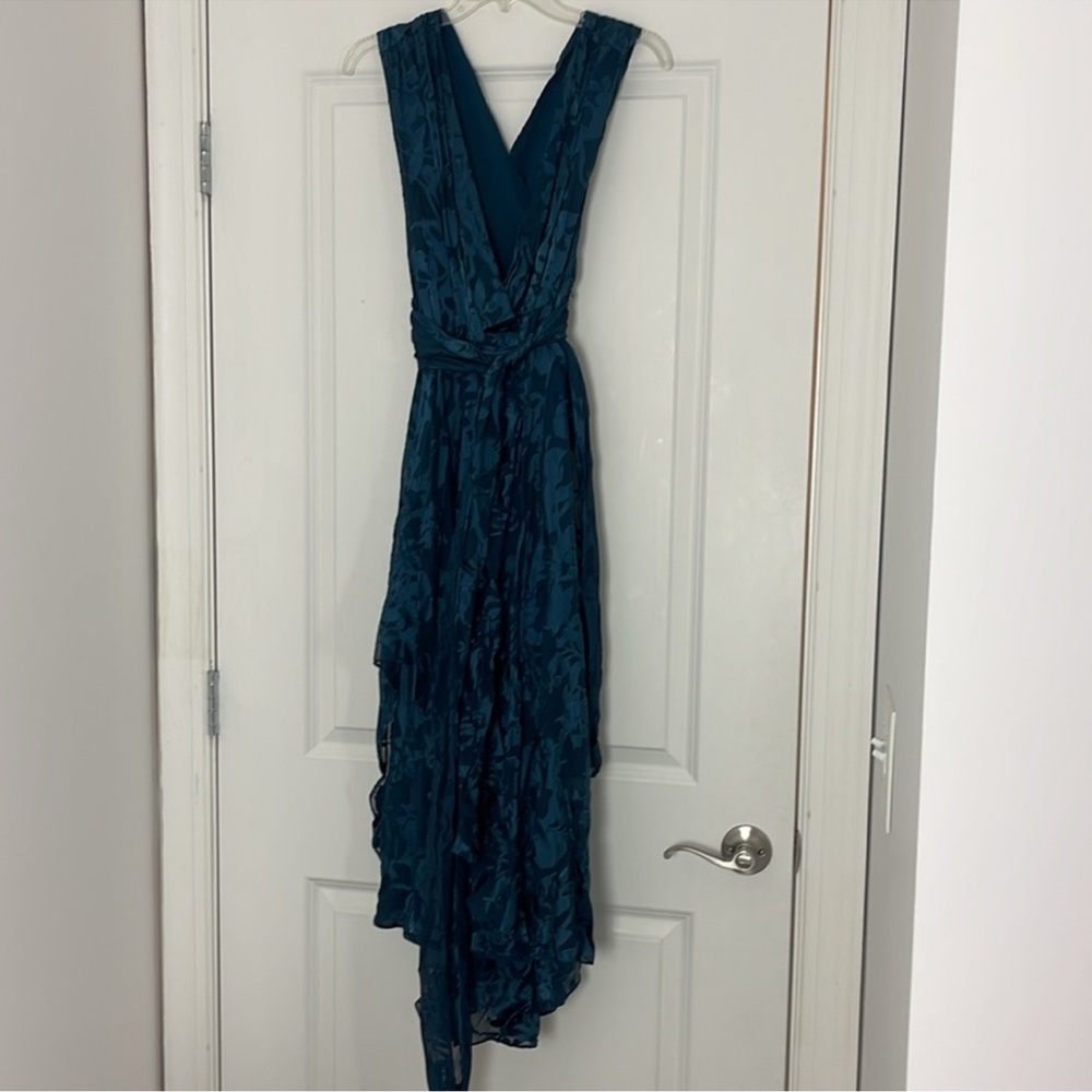 Diane Von Furstenberg Deep Blue Floral Midi Dress - Picture 3 of 11